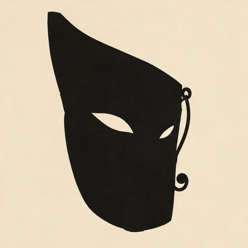 Flat dark silhouettes of the concept mask